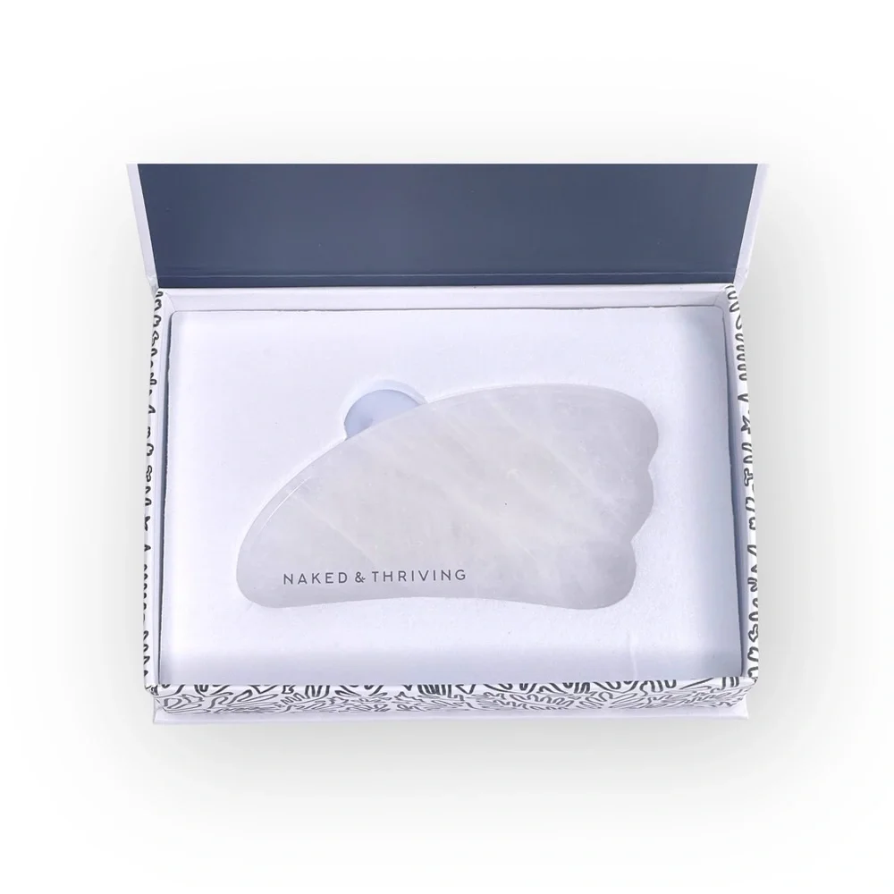new Naked & Thriving 𒀭Jade Gua Sha Sculpting Tool 𒀭 White 𒀭Anti Aging Ritual Spa